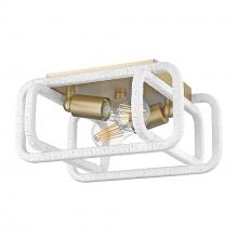 Golden Canada 6085-FM BCB-WR - Camden BCB 2 Light Flush Mount in Brushed Champagne Bronze with Bleached White Raphia Rope Shade