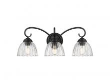 Golden Canada 6952-BA3 BLK-CLR - Audra 3-Light Vanity Light in Matte Black with Clear Glass