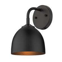 Golden Canada 6956-1W BLK-BLK - Zoey 1-Light Wall Sconce in Matte Black with Matte Black Shade