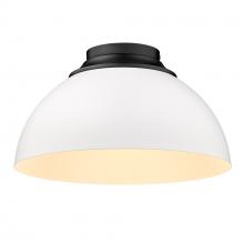 Golden Canada 6956-FM BLK-WHT - Zoey Flush Mount in Matte Black with Matte White Shade