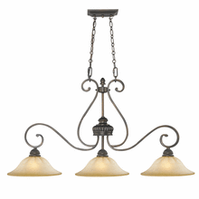 Golden Canada 7116-10 LC - Mayfair 3 Light Linear Pendant in Leather Crackle with Crème Brulee Glass