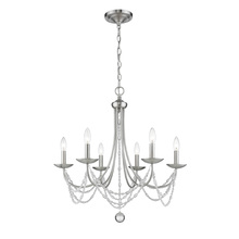 Golden Canada 7644-6 PW - Mirabella 6 Light Chandelier in Pewter