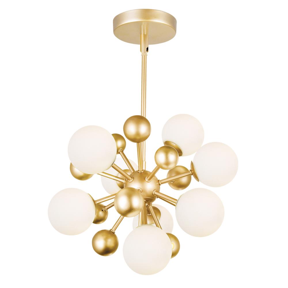 Element 8 Light Chandelier With Sun Gold Finish