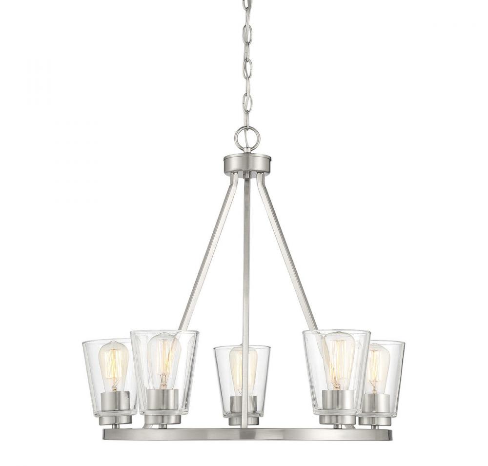 Calhoun 5-Light Chandelier in Satin Nickel