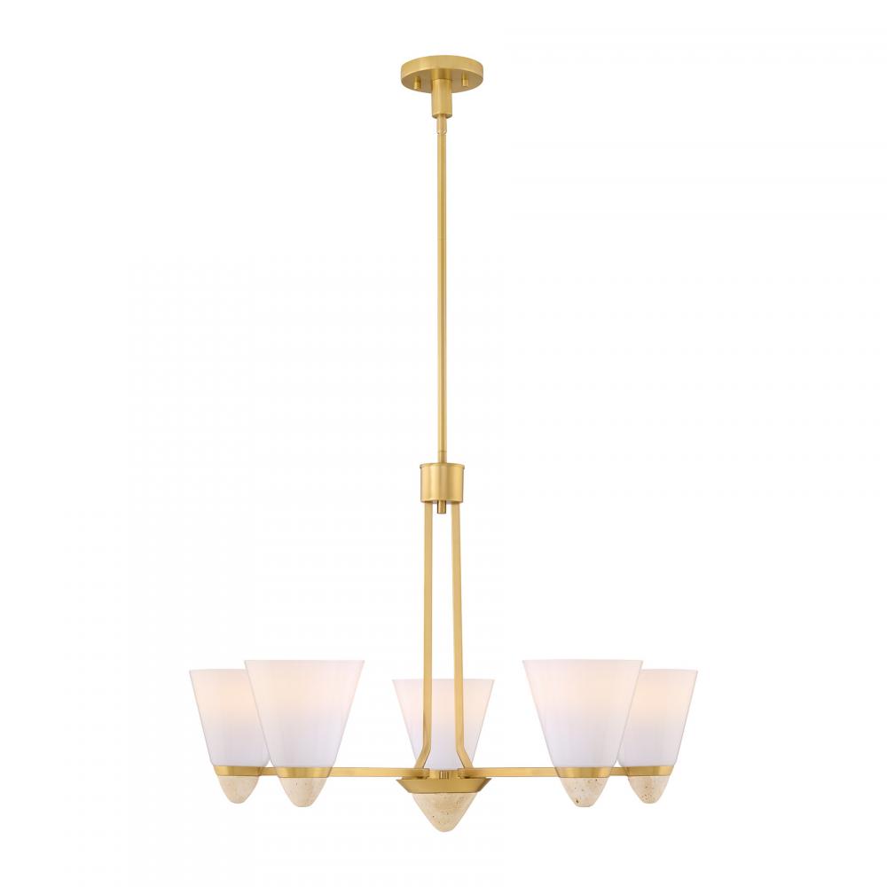 Kohlman 5-Light Chandelier in Warm Brass