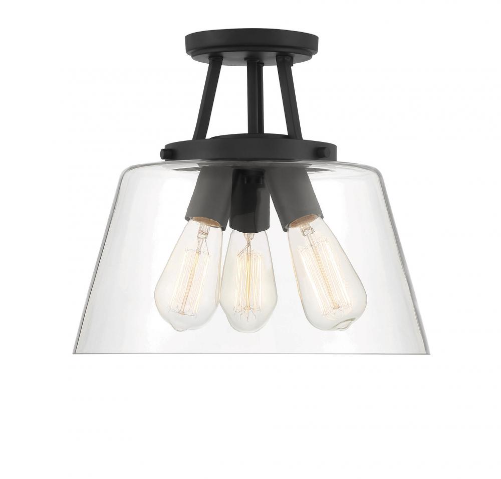 Calhoun 3-Light Ceiling Light in Matte Black