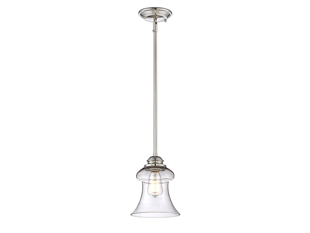 Vintage 1-Light Mini-Pendant in Polished Nickel