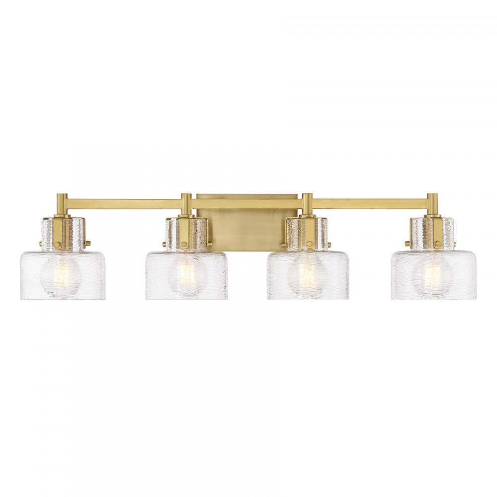 Dover 4-Light Bathroom Vanity Light in Warm Brass