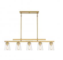 Savoy House Canada 1-1023-5-322 - Calhoun 5-Light Linear Chandelier in Warm Brass