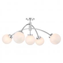 Savoy House Canada 6-6199-5-11 - Redfield 5-Light Convertible Semi-Flush or Pendant in Chrome