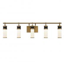 Savoy House Canada 8-1638-5-143 - Abel 5-Light LED Bathroom Vanity Light in Matte Black with Warm Brass Accents