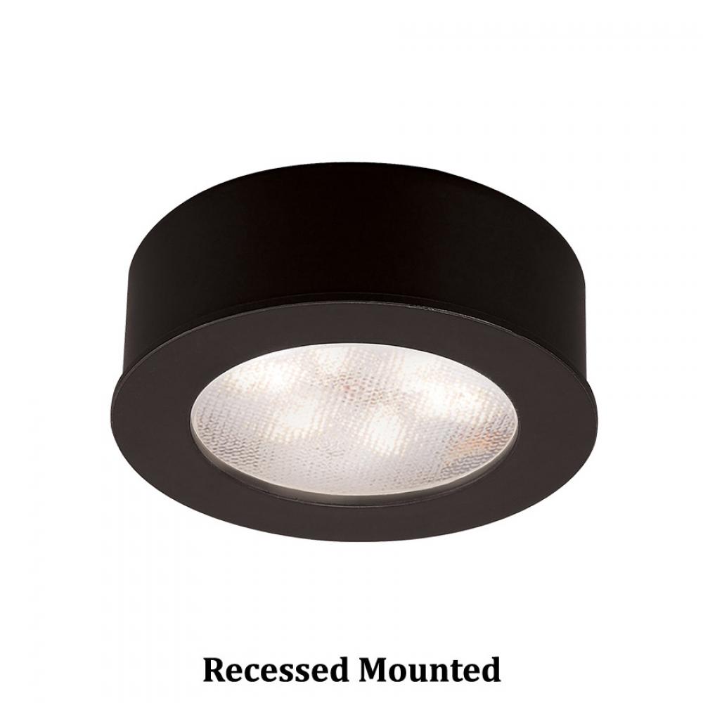Round LED Button Light HR-LED87-27-BK Maple Ridge Lighting