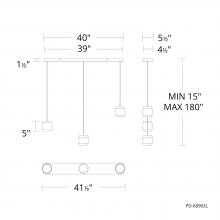 WAC Canada PD-68903L-BK - Banded Chandelier Light