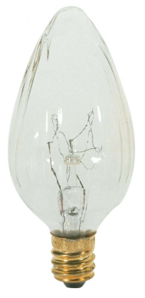 15 Watt F10 Incandescent; Clear; 1500 Average rated hours; 110 Lumens; Candelabra base; 120 Volt