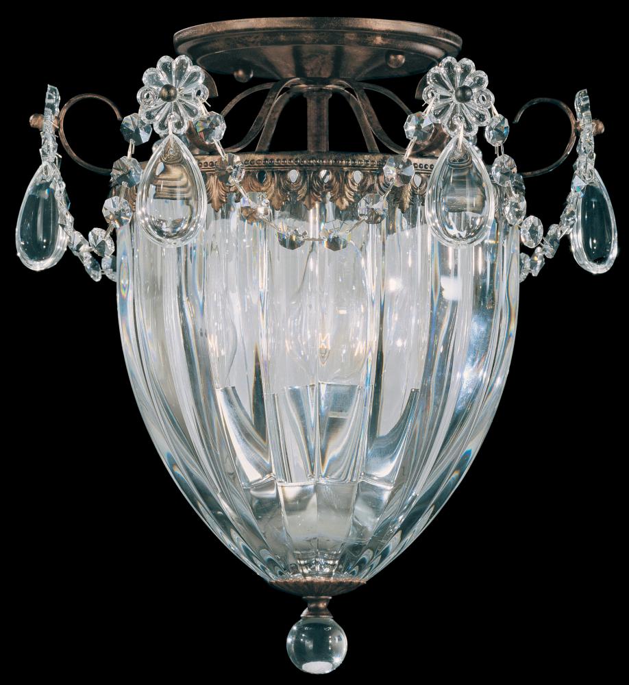 Bagatelle 3 Light 120V Semi-Flush Mount in Antique Silver with Clear Radiance Crystal