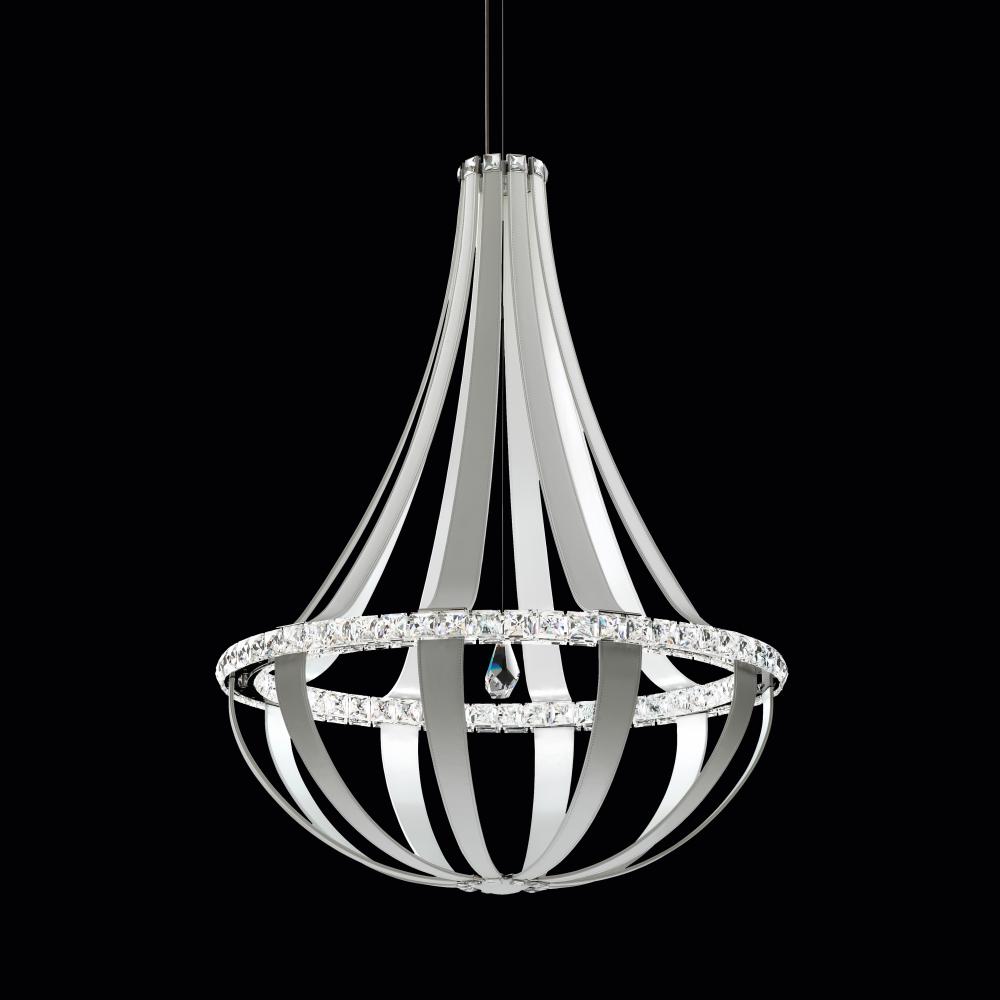 Crystal Empire LED 45in 120V Pendant in Chinook Leather with Clear Crystals from Swarovski