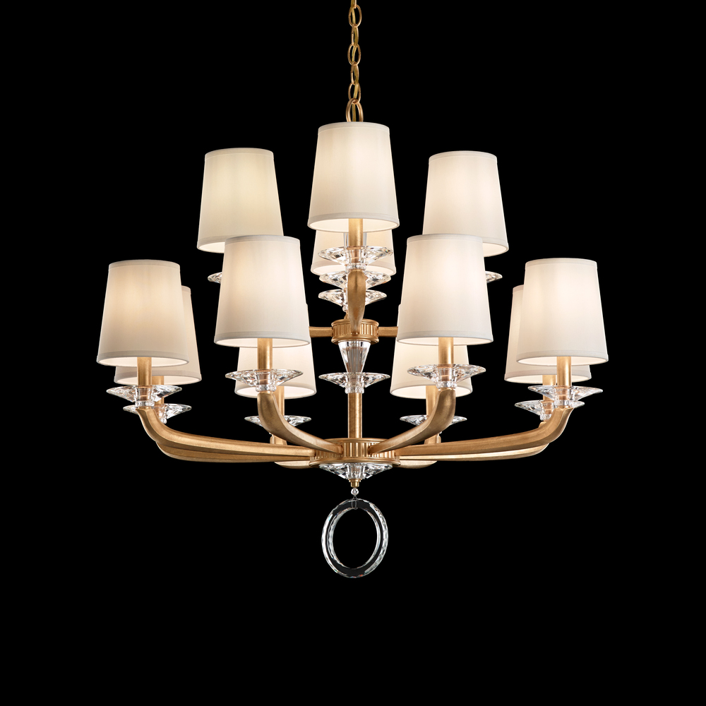 Emilea 12 Light 120V Chandelier in French Gold with Clear Optic Crystal