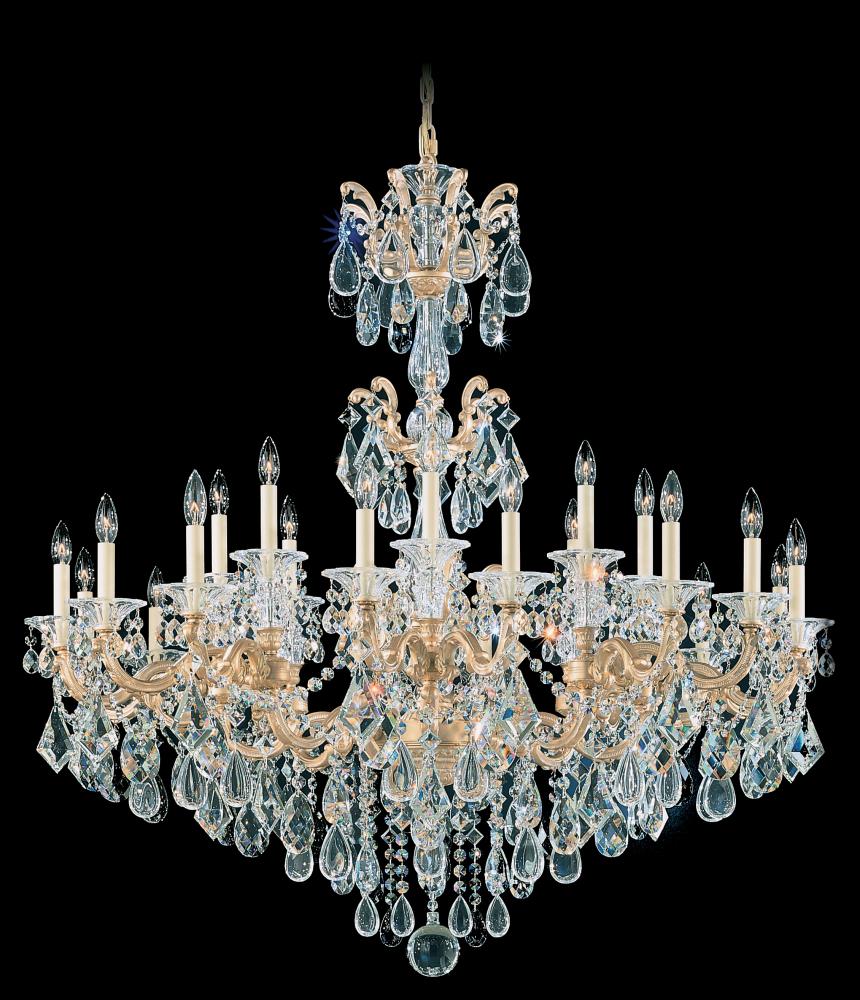 La Scala 24 Light 120V Chandelier in Etruscan Gold with Clear Radiance Crystal