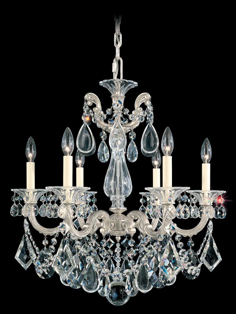 La Scala 6 Light 120V Chandelier in French Gold with Clear Radiance Crystal