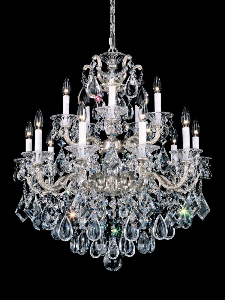 La Scala 15 Light 120V Chandelier in French Gold with Clear Radiance Crystal