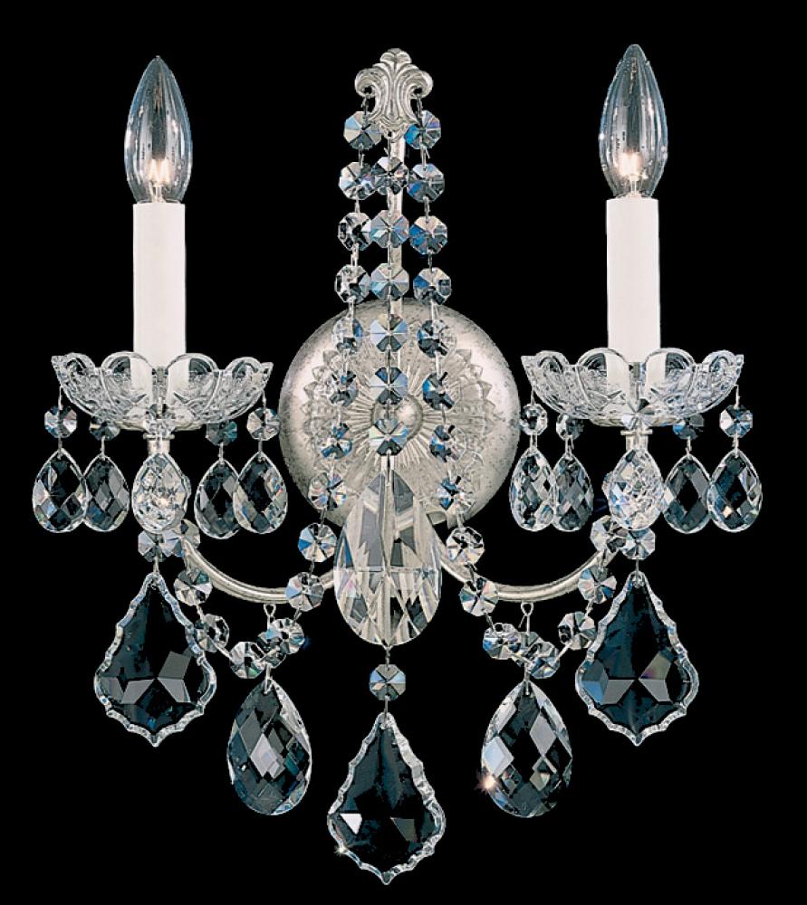 New Orleans 2 Light 120V Wall Sconce in Polished Silver with Clear Radiance Crystal