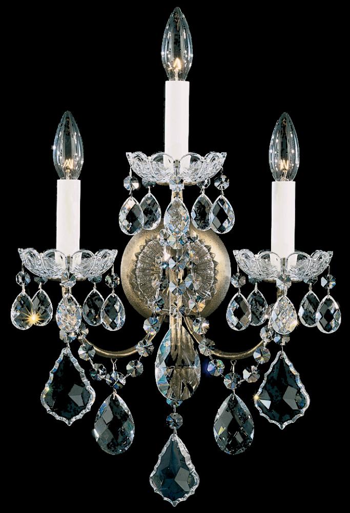 New Orleans 3 Light 120V Wall Sconce in Aurelia with Clear Radiance Crystal