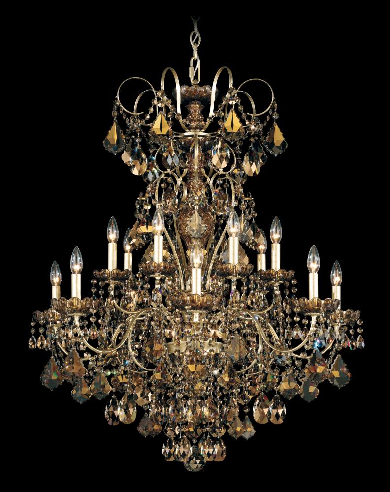 New Orleans 14 Light 120V Chandelier in Etruscan Gold with Clear Radiance Crystal