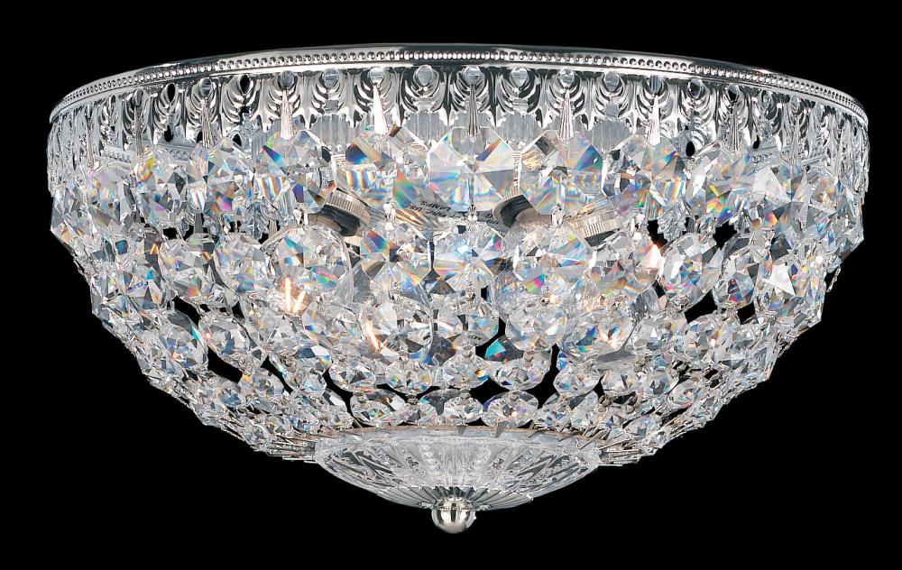 Petit Crystal 4 Light 120V Flush Mount in Aurelia with Clear Radiance Crystal