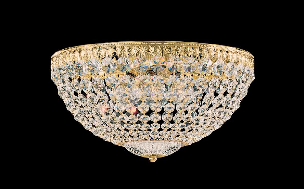 Petit Crystal 5 Light 120V Flush Mount in Heirloom Bronze with Clear Radiance Crystal