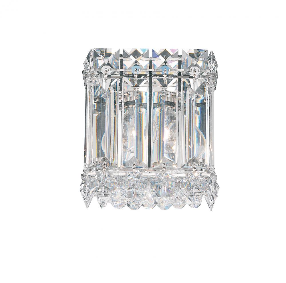 Quantum 1 Light 120V Wall Sconce in Polished Stainless Steel with Clear Radiance Crystal