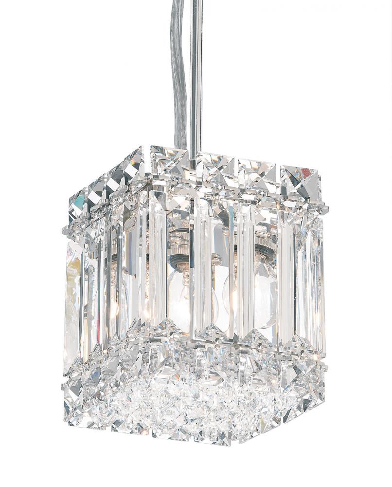 Quantum 2 Light 120V Mini Pendant in Polished Stainless Steel with Clear Radiance Crystal