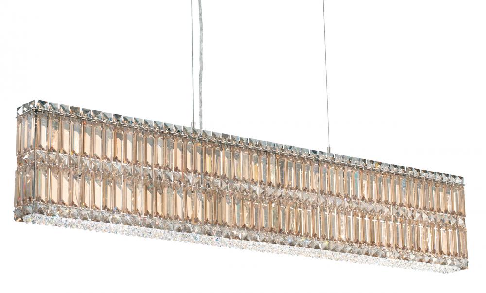 Quantum 17 Light 120V Linear Pendant in Polished Stainless Steel with Clear Radiance Crystal