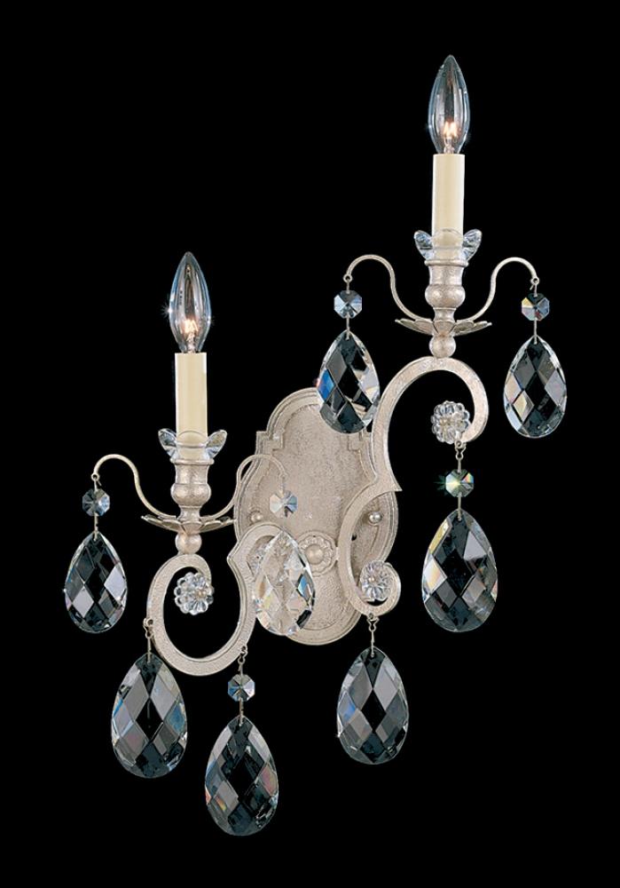 Renaissance 2 Light 120V Wall Sconce in Etruscan Gold with Heritage Handcut Crystal