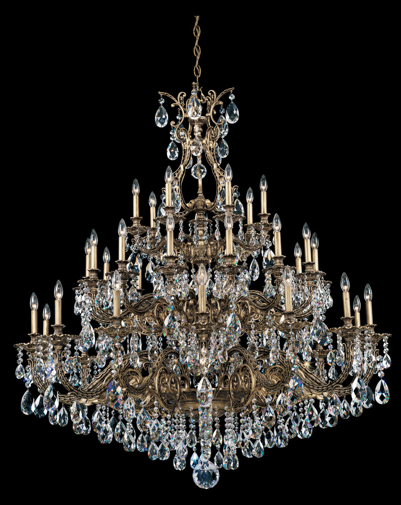 Sophia 35 Light 120V Chandelier in Parchment Gold with Clear Heritage Handcut Crystal