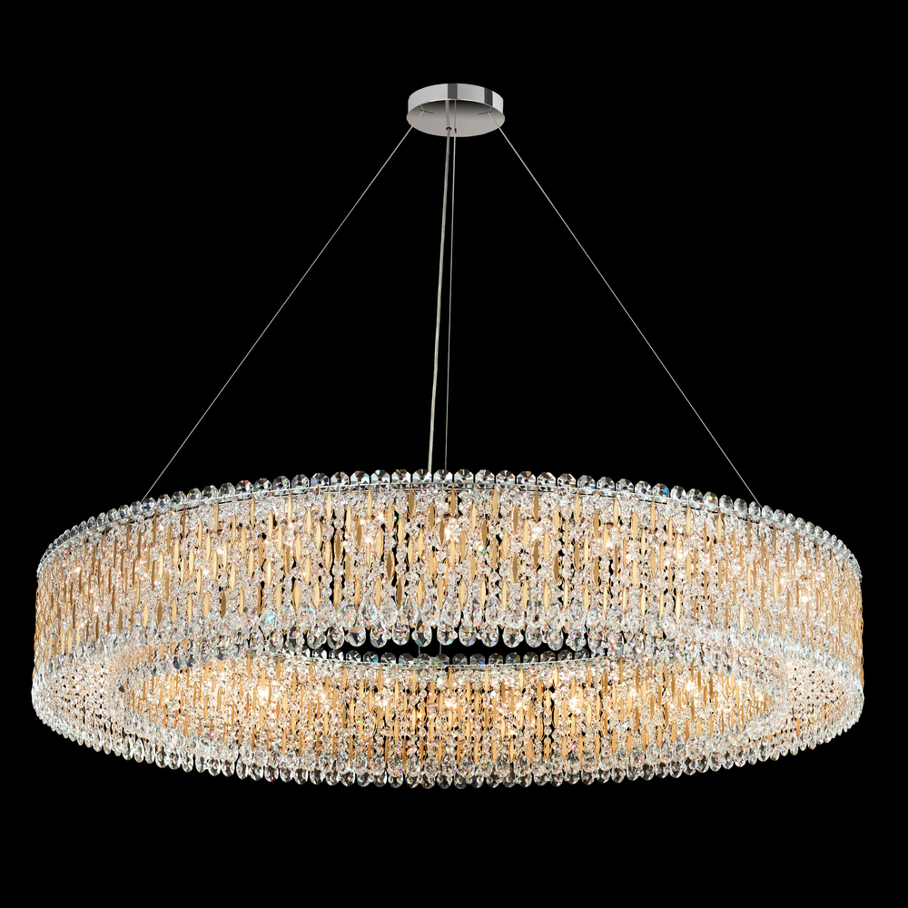 Sarella 32 Light 120V Pendant in Black with Clear Crystals from Swarovski