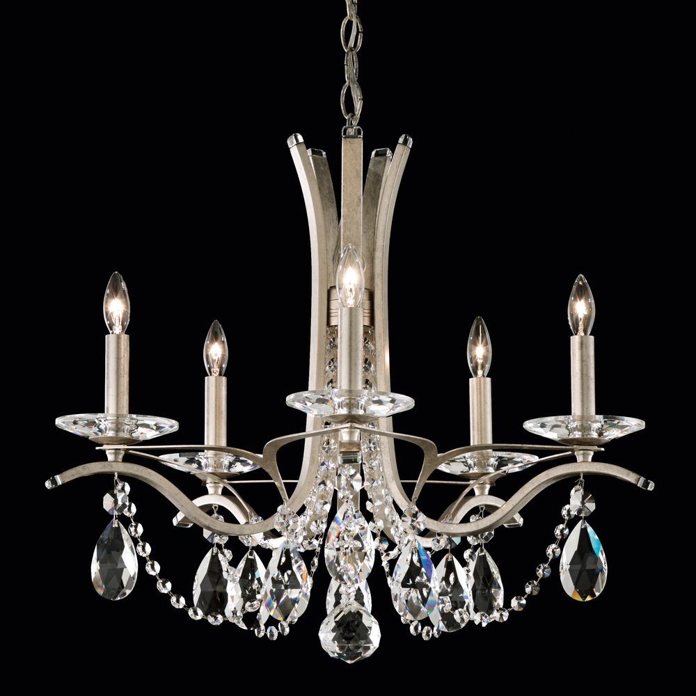 Vesca 5 Light 120V Chandelier in Black with Heritage Handcut Crystal