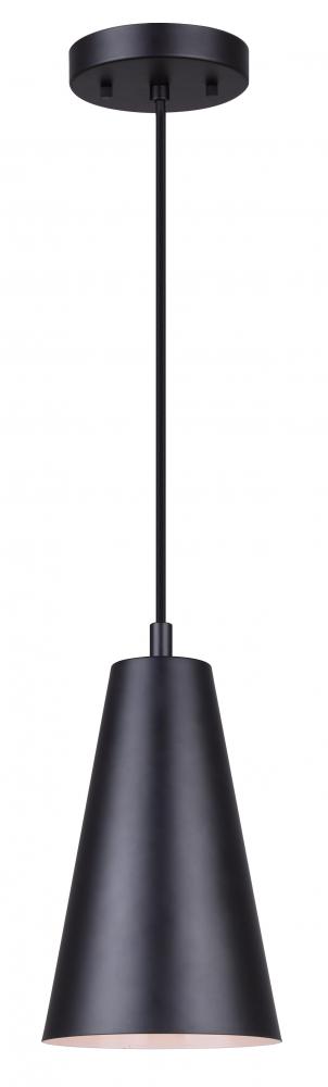 Orli 1 Light Pendant, Black Finish