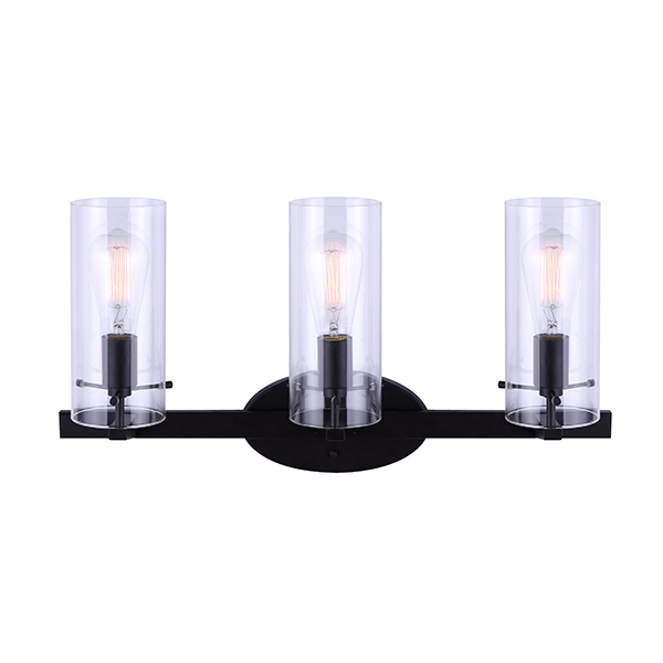 Joni 3 Light Vanity, Black Finish