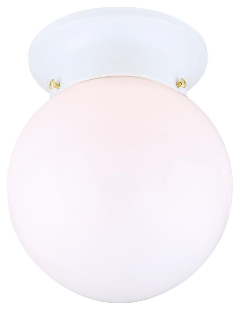 Ceiling 1 Light Flush Mount, White Finish