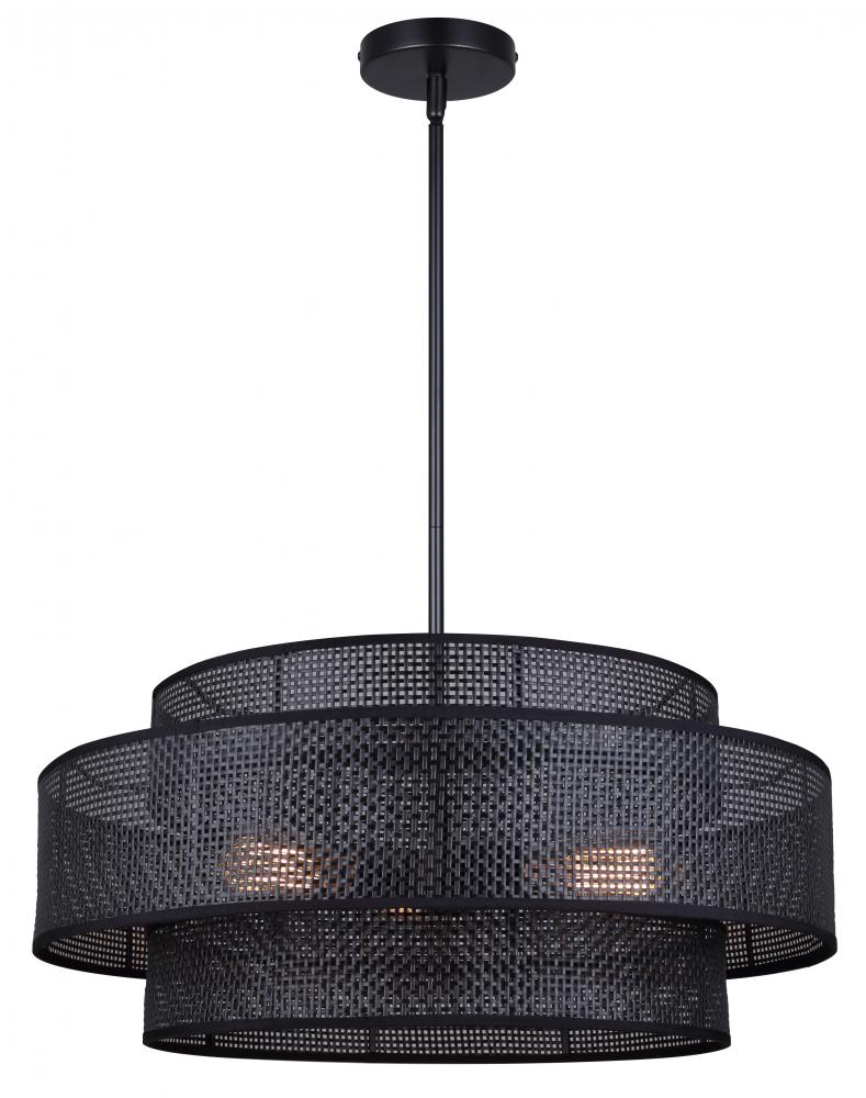 BELLAMY 3 Light Black Bohemian Chandelier for Dining Rooms and Living Rooms