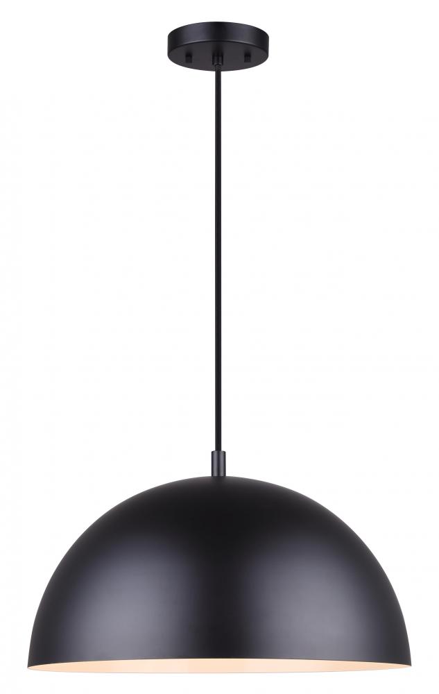 Sadie 1 Light Pendant, Black Finish