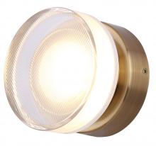 Canarm LWL296A05GD - BENNI 5.375 in. 1 Light Gold Integrated LED Wall Light with Clear Acrylic Shade, Adjustable Color Te