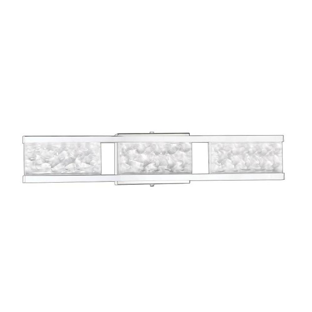 CALLAVIO 3-Light-LED Chrome Vanity Light with Glass style #1