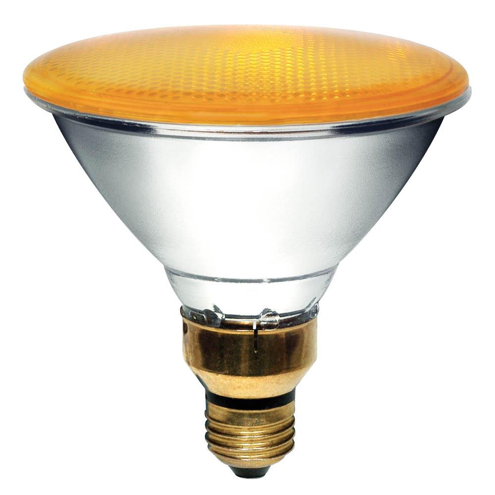 Halogen Coloured Reflector Lamp PAR38 E26 90W 130V DIM  Flood Yellow Standard