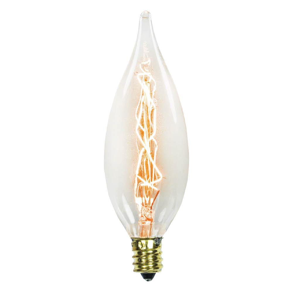 INCANDESCENT VICTORIAN STYLE CA10 SWIRL/ E12 / 25W / 120V Standard