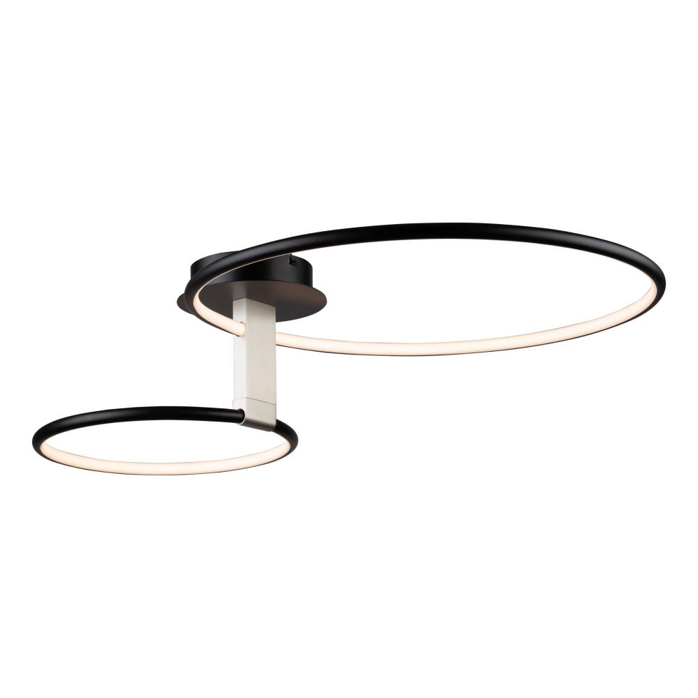 Halo Collection Integrated LED Semi Flush Mount Black