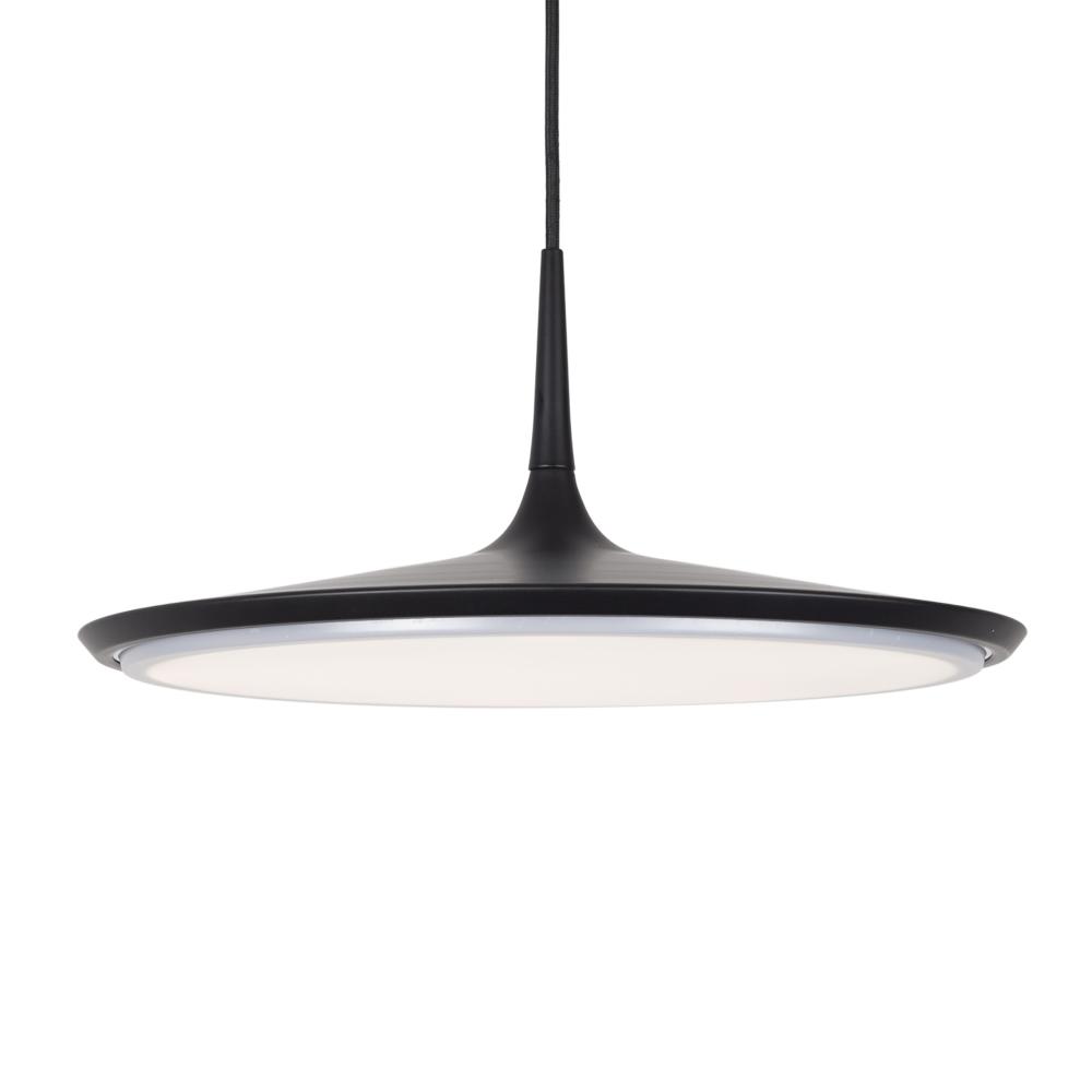 Disc 16-in Black LED Pendant