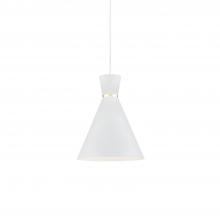 Kuzco Lighting Inc 493210-WH/GD - Vanderbilt 10-in White With Gold Detail 1 Light Pendant