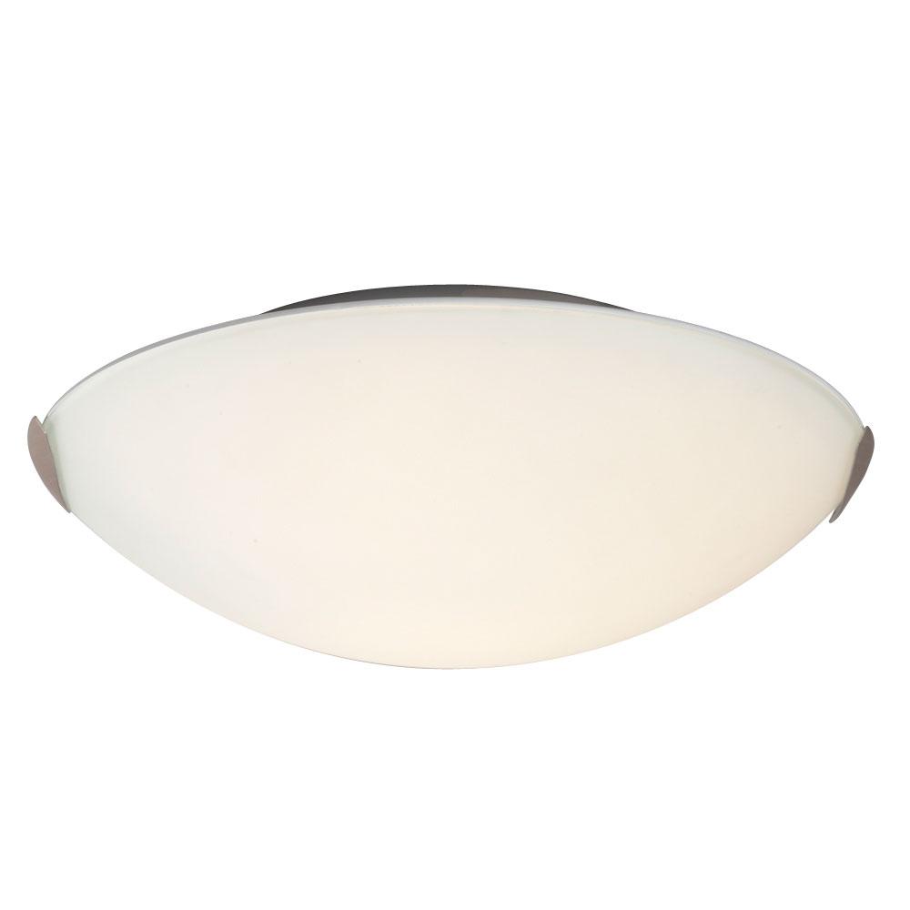 Flush Mount Ceiling Light - in Brushed Nickel finish with Satin White Glass