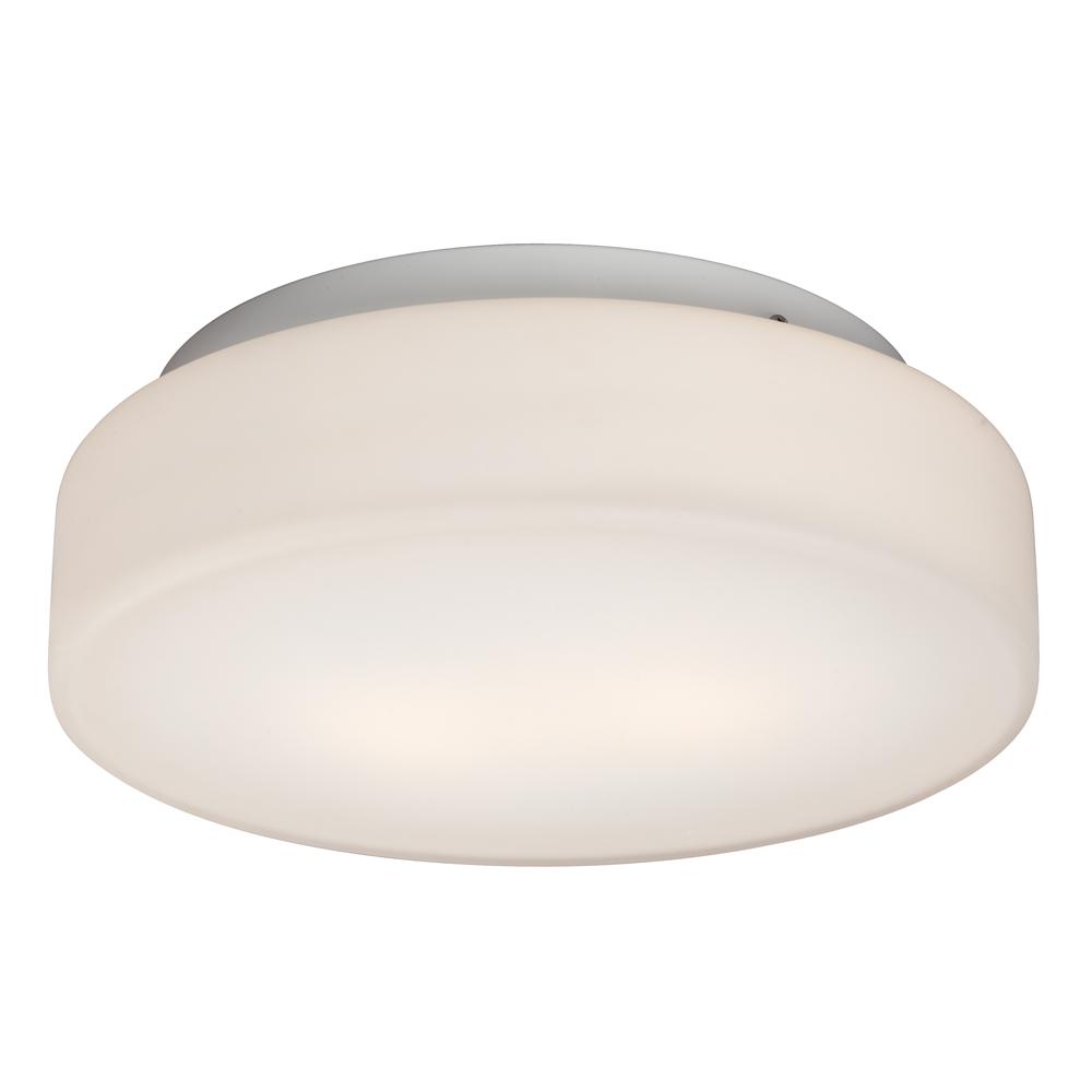 11-5/8" Flush Mount - White with White Glass